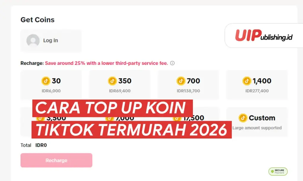 Cara Top Up Koin TikTok Termurah 2026